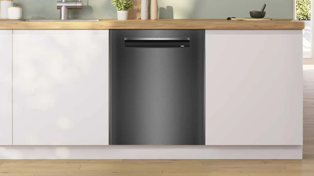 Bosch SMP4ECC72S Serija 4, Indaplovė, montuojama iš apačios, 60 cm, Juodas šlifuotas plienas, atsparus pirštų atspaudams