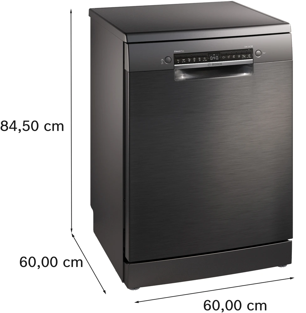 Laisvai statoma indaplovė Bosch SMS4EMC06E, 60 cm, Juoda