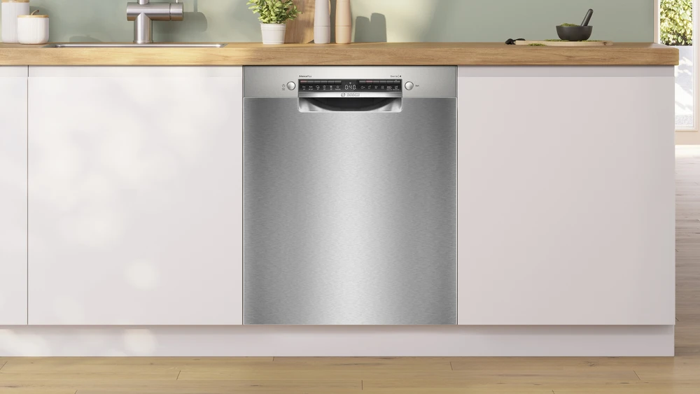 Bosch SMU4HMI00S Serija 4, Indaplovė, montuojama iš apačios, 60 cm, Šlifuotas plienas su apsauga nuo pirštų atspaudų