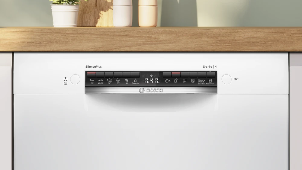 Bosch 37375 SMU4HMW00S Serija 4, Indaplovė, montuojama iš apačios, 60 cm, Balta