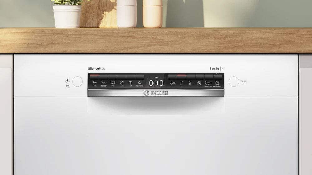 Bosch SMU4HMW01S Serija 4, Indaplovė, montuojama iš apačios, 60 cm, Balta