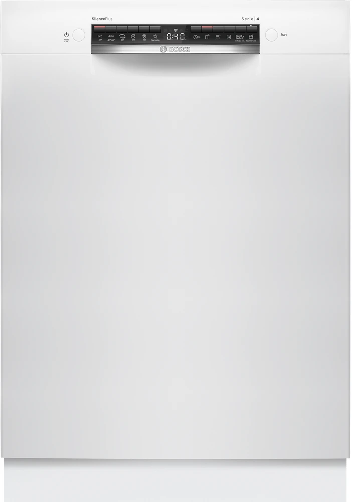 Bosch SMU4HMW01S Serija 4, Indaplovė, montuojama iš apačios, 60 cm, Balta