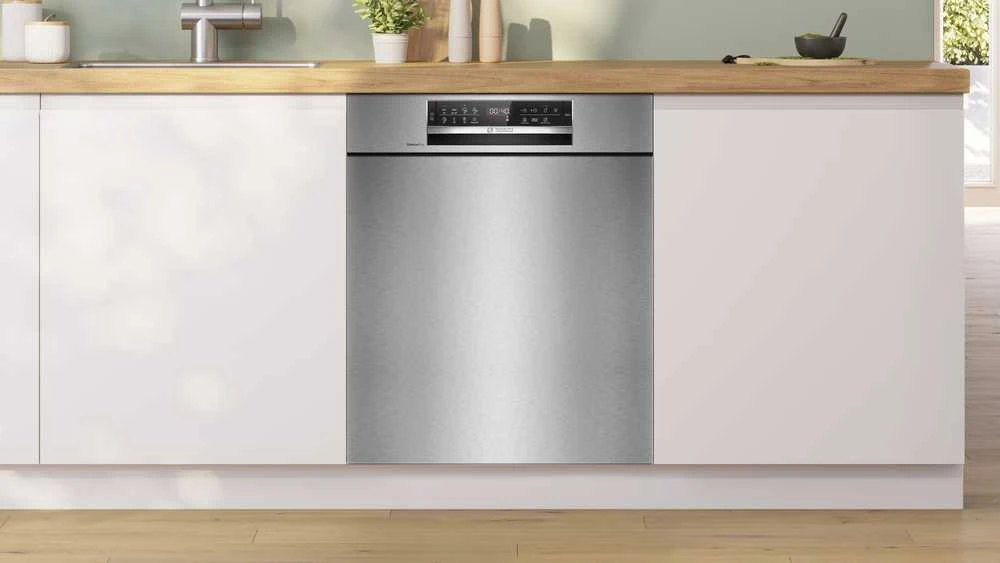 Bosch SMU6ECS12E Serija 6, Indaplovė, montuojama iš apačios, 60 cm, Šlifuotas plienas