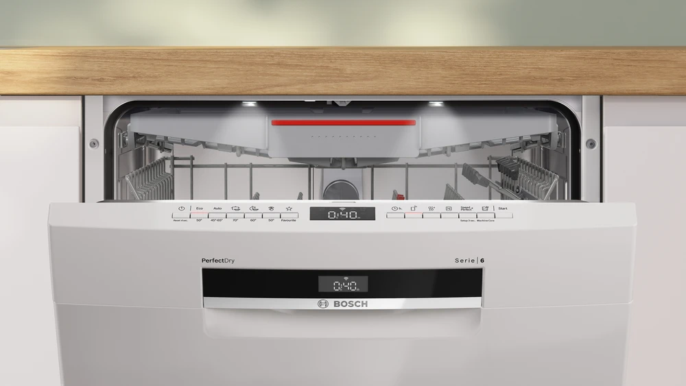 Bosch SMU6ZCW71S Serija 6, Indaplovė, montuojama iš apačios, 60 cm, Balta