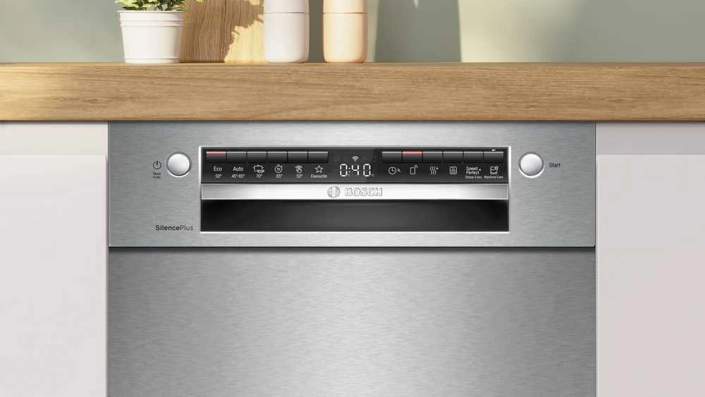 Bosch SPU4HMS13E Serija 4, Indaplovė, montuojama iš apačios, 45 cm, Šlifuotas plienas