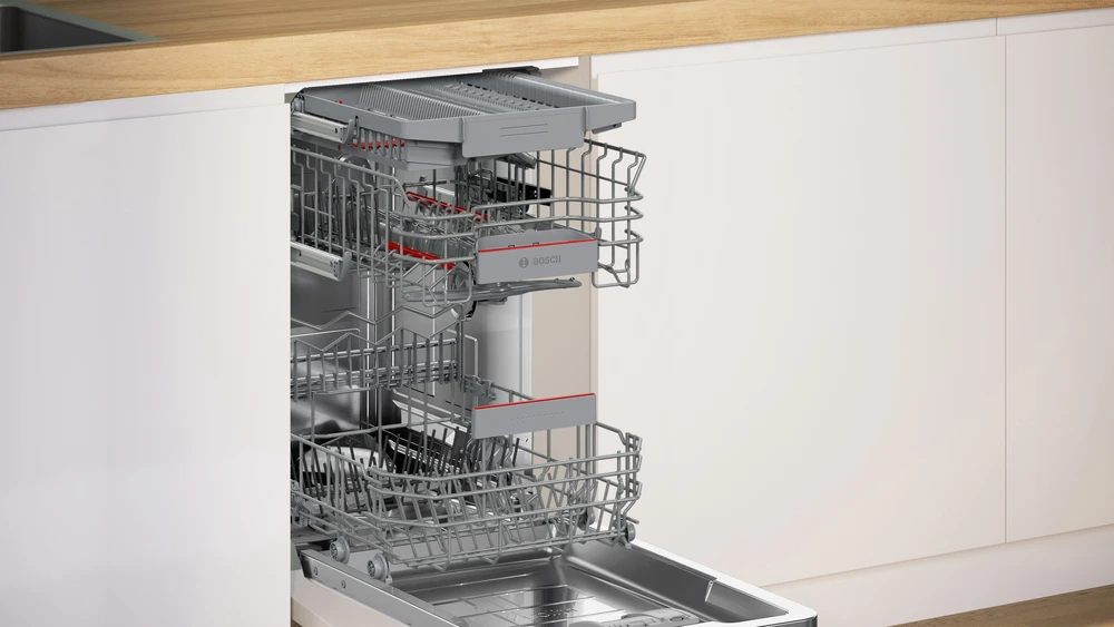 Bosch SPU6ZMW02S Serija 6, Indaplovė, montuojama iš apačios, 45 cm, Balta