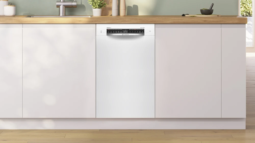 Bosch SPU6ZMW02S Serija 6, Indaplovė, montuojama iš apačios, 45 cm, Balta