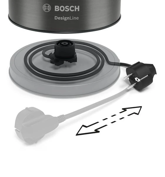 Virdulys Bosch TWK5P475 DesignLine, Grafito spalvos, 1,7 L