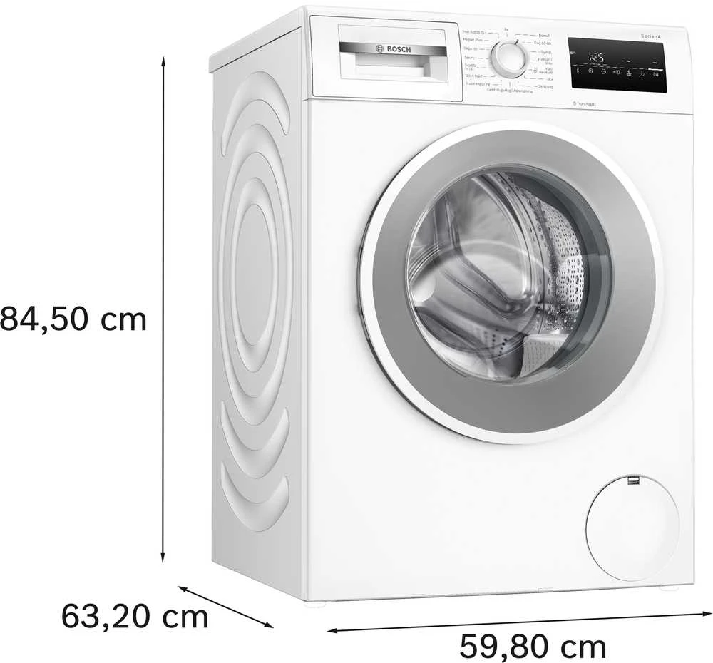 Skalbimo mašina Bosch WAN2829WSN Serija 4, Skalbyklė, pakraunama iš priekio, 9kg, maks. 1400 aps./min.