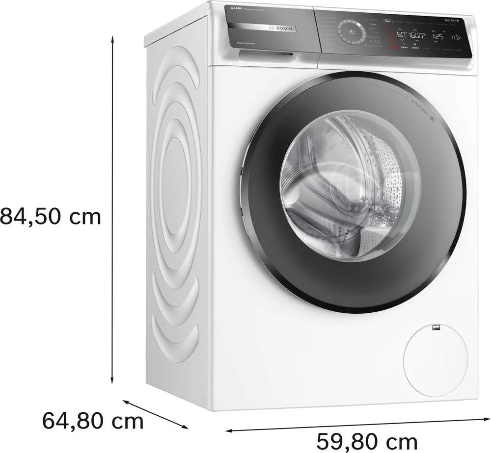Skalbimo mašina Bosch WGB266AWSN Serija 8, Skalbyklė, pakraunama iš priekio, 11 kg, maks. 1600 aps./min.