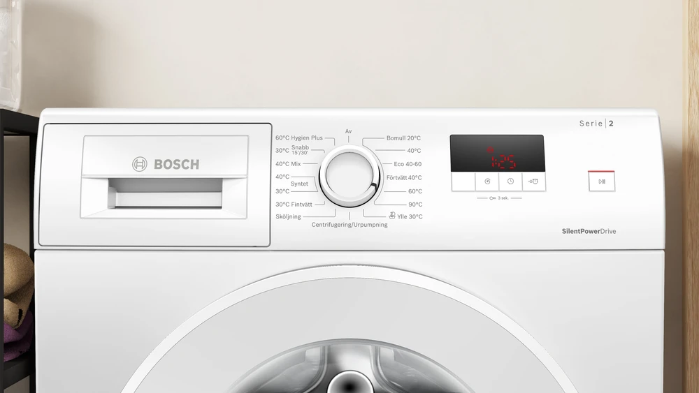 Bosch WGE03201SN Serija 2, Skalbyklė, pakraunama iš priekio, 8kg, maks. 1200 aps./min.