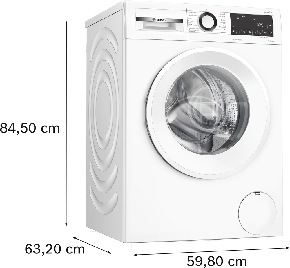 Skalbimo mašina Bosch WGG244ZASN Serija 6, Skalbyklė, pakraunama iš priekio, 9kg, maks. 1400 aps./min.