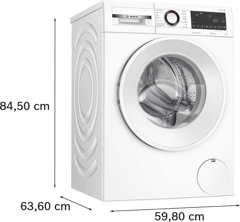 Skalbimo mašina Bosch WGG246Z1SN Serija 6, Skalbyklė, pakraunama iš priekio, 9kg, maks. 1600 aps./min.