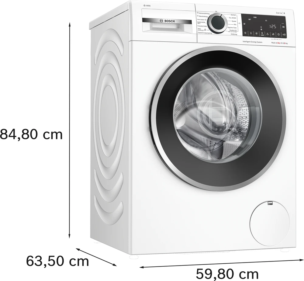 Skalbimo mašina su džiovinimo funkcija Bosch WNG254ABSN 10.5/6kg, iDos