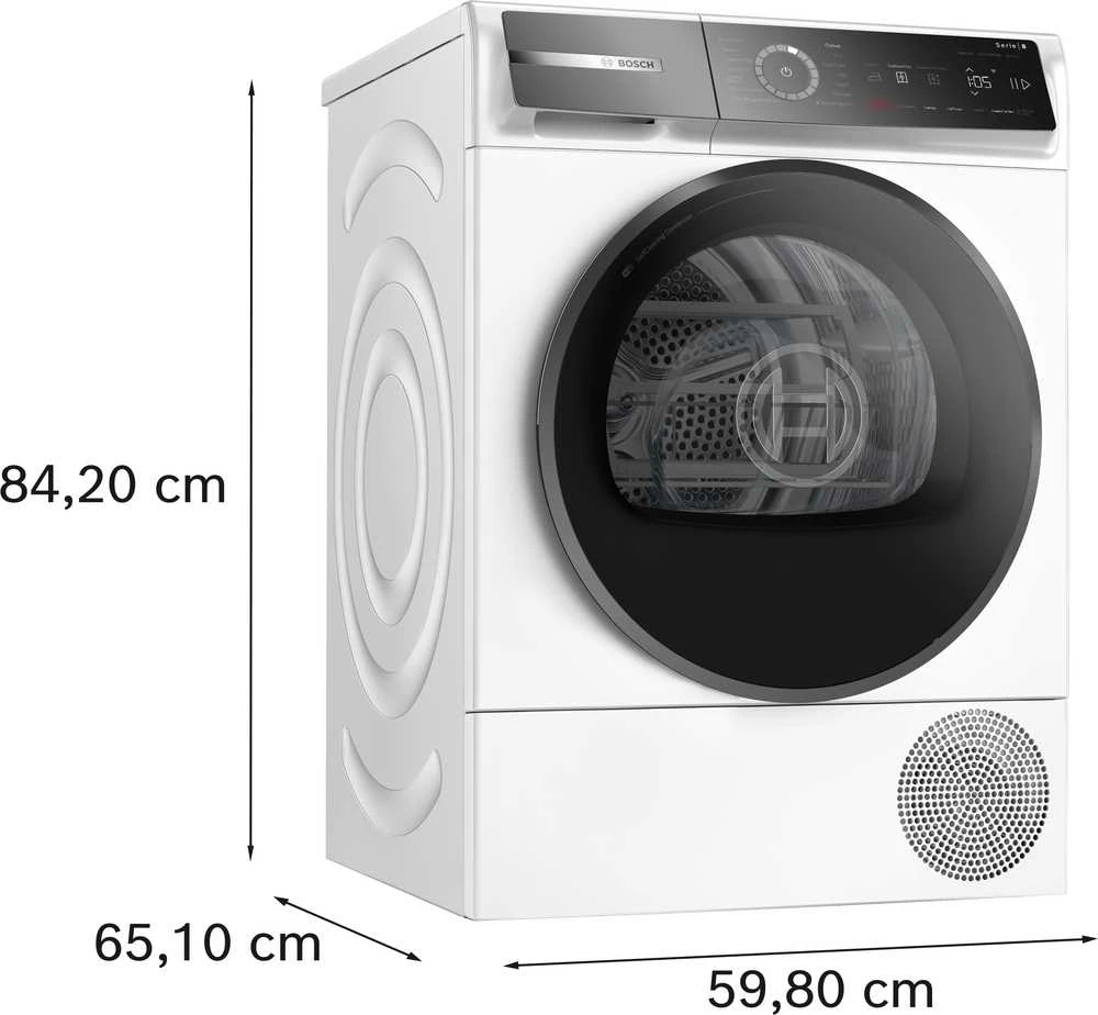 Bosch WQB246DASN Serija 8, Džiovyklė su šilumos siurbliu, 9kg