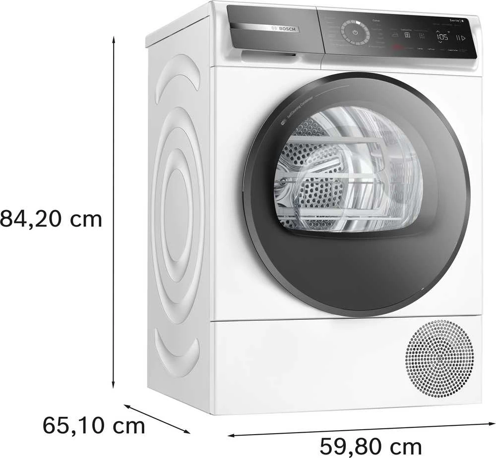 Bosch WQB246DLSN Serija 8, Džiovyklė su šilumos siurbliu, 9kg