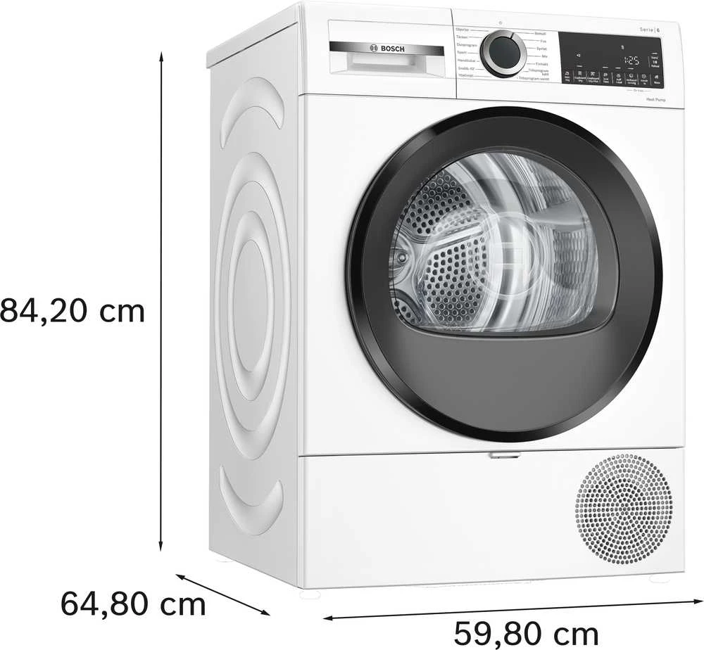 Bosch WQG2420ESN Serija 6, Džiovyklė su šilumos siurbliu, 9kg