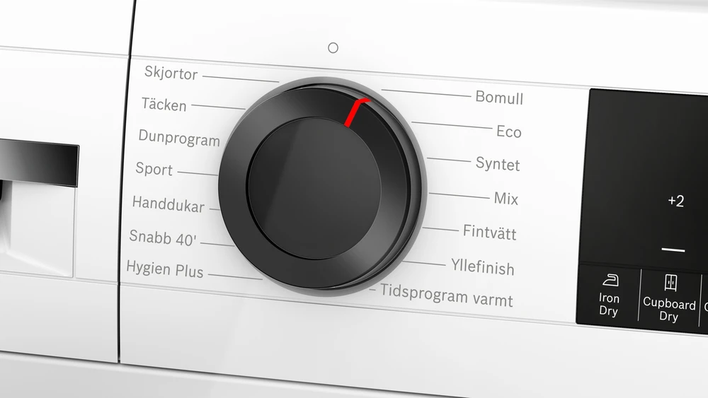 Bosch Džiovyklė su šilumos siurbliu | WQG2450ISN | Energijos vartojimo efektyvumo klasė D | Priekinis pakraunamas | 9kg | LCD | Gylis 61,3 cm | Baltas