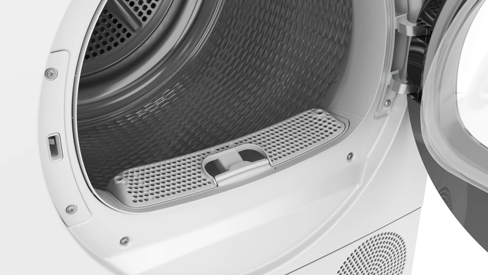 Bosch Džiovyklė su šilumos siurbliu | WQG2450ISN | Energijos vartojimo efektyvumo klasė D | Priekinis pakraunamas | 9kg | LCD | Gylis 61,3 cm | Baltas