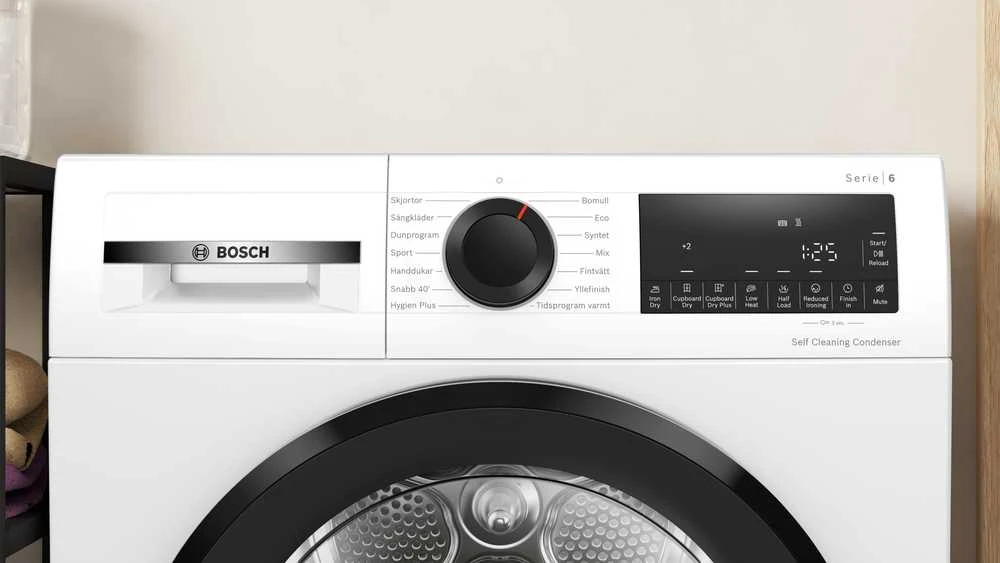 Džiovyklė Bosch Serija 6 WQG245D9SN, su šilumos siurbliu, 9 kg