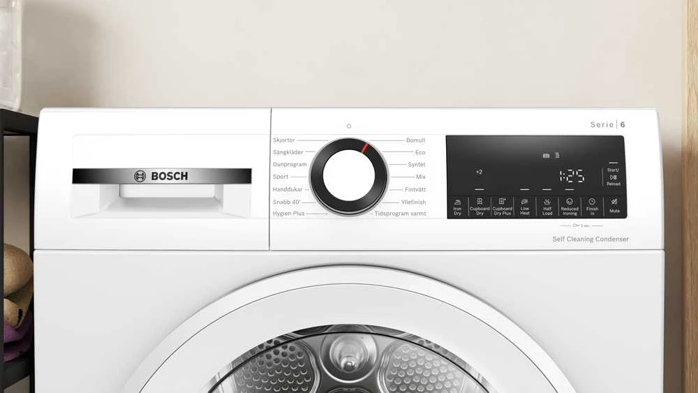 Bosch WQG245DLSN Serija 6, Džiovyklė su šilumos siurbliu, 9kg
