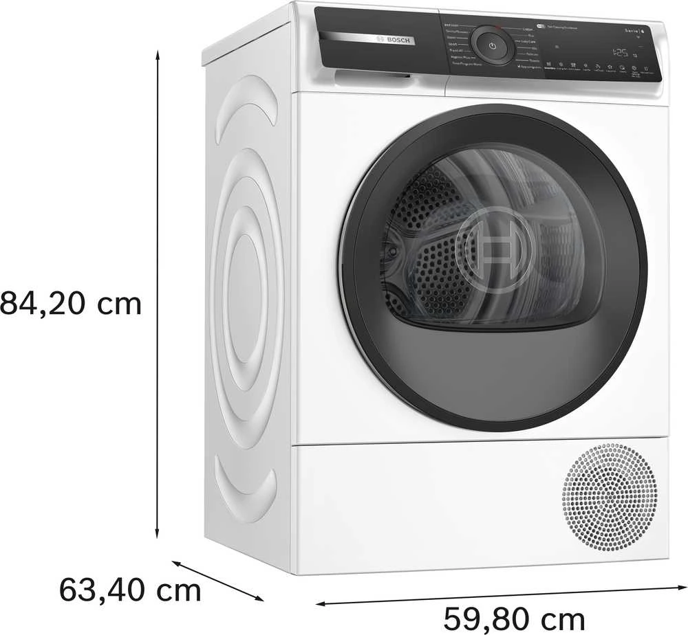 Bosch WQH245B9SN Serija 6, Džiovyklė su šilumos siurbliu, 9kg
