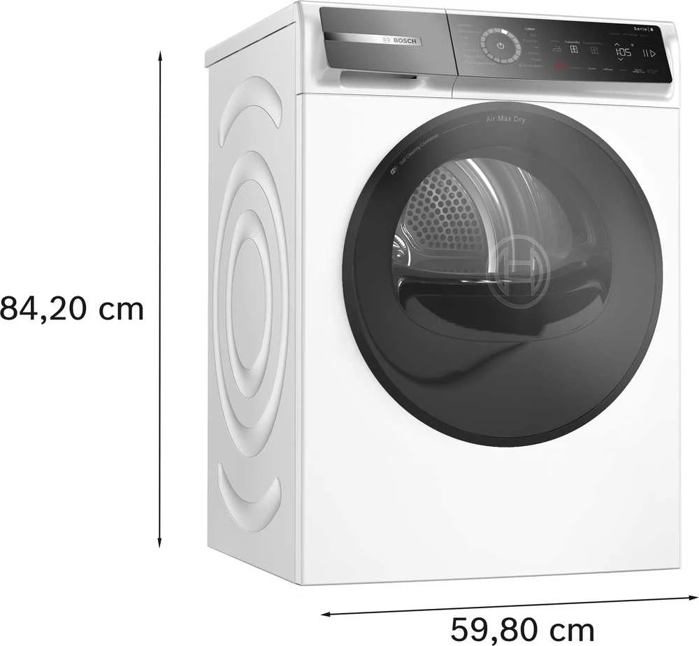 Bosch WRB247D0SN Serija 8, Džiovyklė su šilumos siurbliu, 9kg