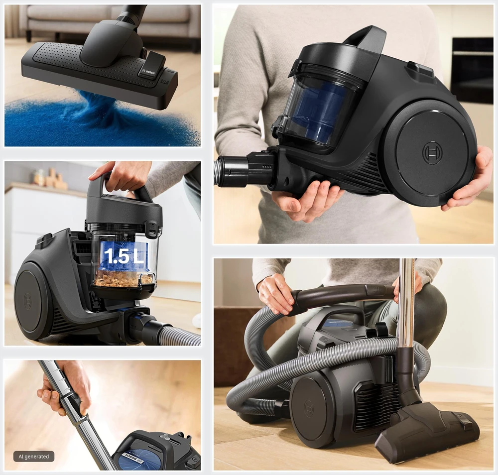Bosch BGS05BA2TH Serija 2, Dulkių siurblys be maišelio, Juoda