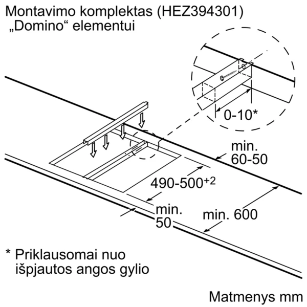 Siemens BOSCH HEZ394301 Montavimo rėmelis