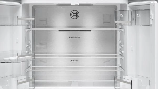 Bosch KFN96AXEA Serija 4, Prancūziško tipo apačioje montuojamas šaldiklis, 5 durų, 183 x 90.5 cm, Juodas šlifuotas plienas, atsparus pirštų atspaudams, Total No Frost
