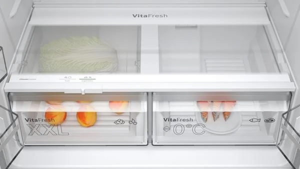 Bosch Serie 4 KFN96VPEA side-by-side šaldytuvas Freestanding 605 L E Nerūdijantis plienas