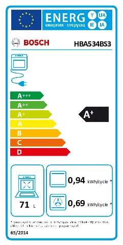 Bosch HBA534BS3 Serija 4, Įmontuojamoji orkaitė, 60 x 60 cm, Nerūdijančio plieno