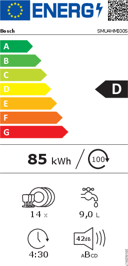 Bosch SMU4HMI00S Serija 4, Indaplovė, montuojama iš apačios, 60 cm, Šlifuotas plienas su apsauga nuo pirštų atspaudų
