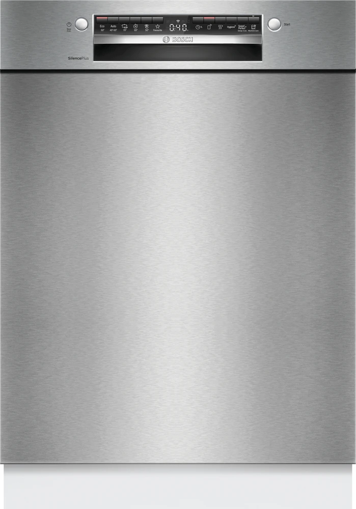 Bosch SMU4HMS02S Serija 4, Indaplovė, montuojama iš apačios, 60 cm, Šlifuotas plienas