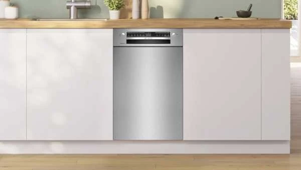 Bosch SPU4HMS10E Serija 4, Indaplovė, montuojama iš apačios, 45 cm, Šlifuotas plienas
