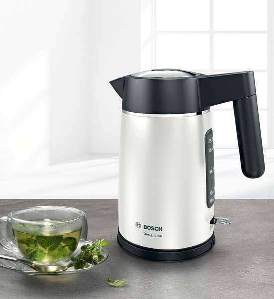Virdulys Bosch TWK5P471 DesignLine, Sidabro spalvos, 1,7 L