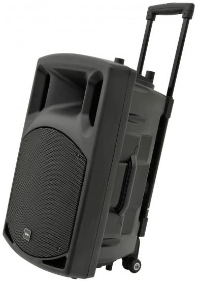 GARSO SISTEMA QTX QX12PA-PLUS, SU AKUMULIATORIUMI, 2X UHF BELAIDŽIAI MIKROFONAI, USB/SD/FM/BLUETOOTH, 12"