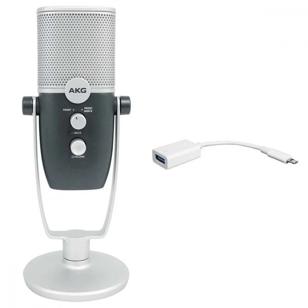 AKG Ara - professional USB condenser microphone, mėlynas-sidabrinis