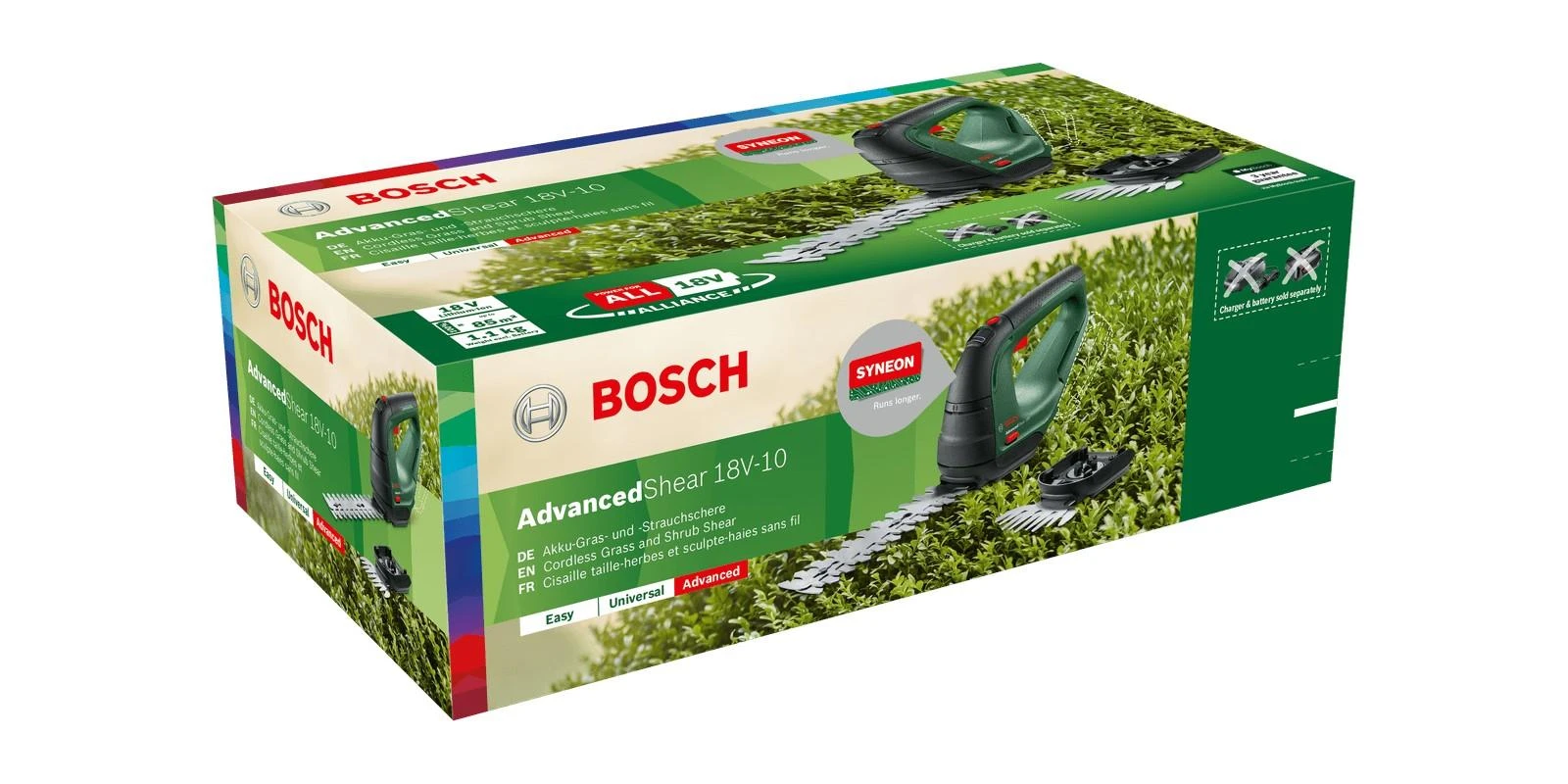 Akumuliatorinės krūmų ir žolės žirklės Bosch AdvancedShear 18 (18V / 1x2,0Ah)