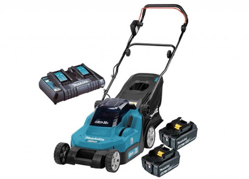 Makita Akumuliatorinė vejapjovė DLM382CM2 2x18V 2x4,0Ah 38cm
