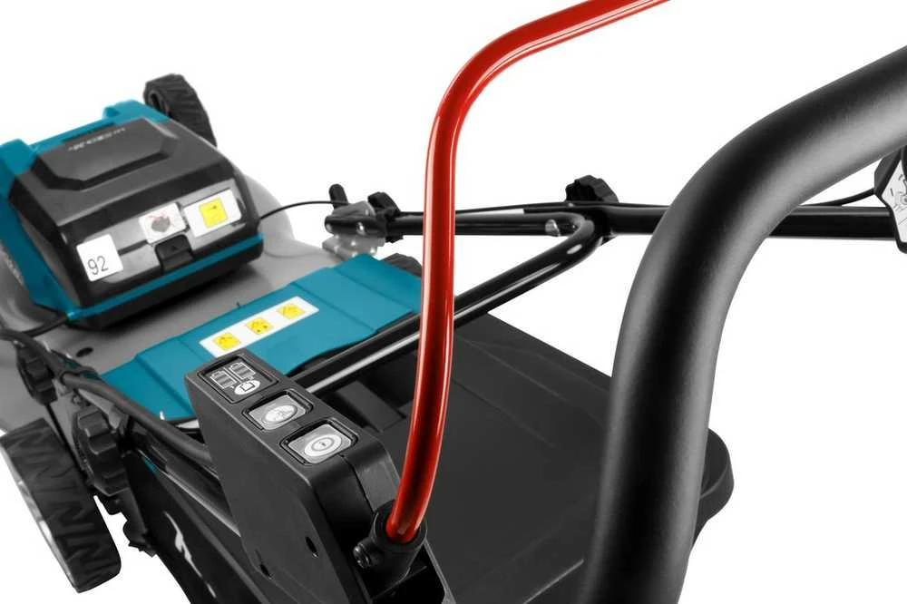 Makita akumuliatorinė vejapjovė DLM460Z 2x18 V, 46 cm, 3 viename (pjovimas / surinkimas / mulčiavimas), plieno korpusas, be akumuliatoriaus ir kroviklio