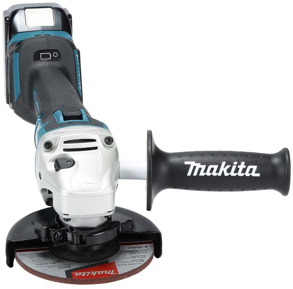 Makita DGA511Z Akumuliatorinis kampinis šlifuoklis, greičio reguliavimas 3000-8500min-1, 18V, ø125mm, komplektuojama be akumuliatorių ir kroviklio!