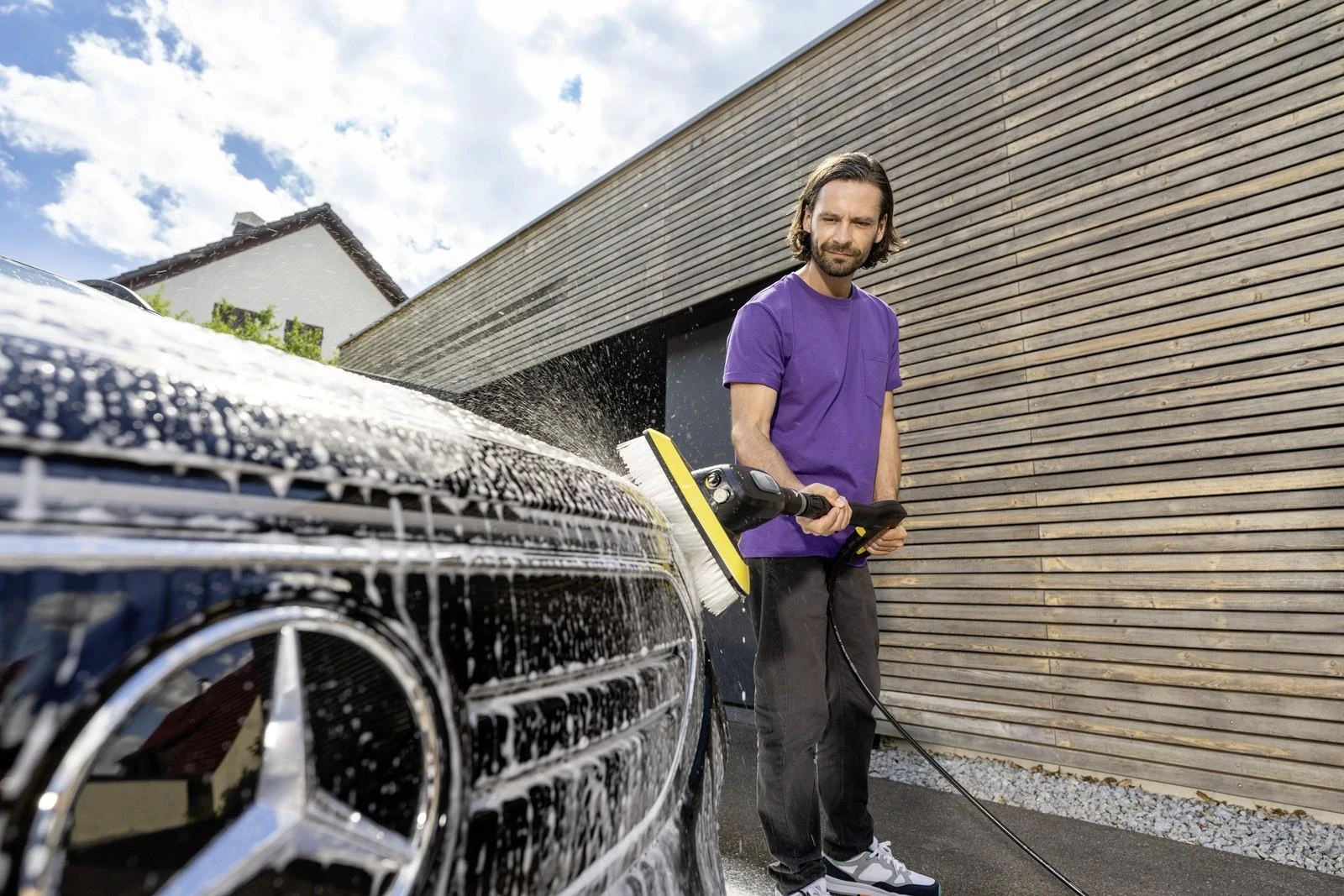 Karcher WB 7 Plus plovimo sepetis naudojimo metu
