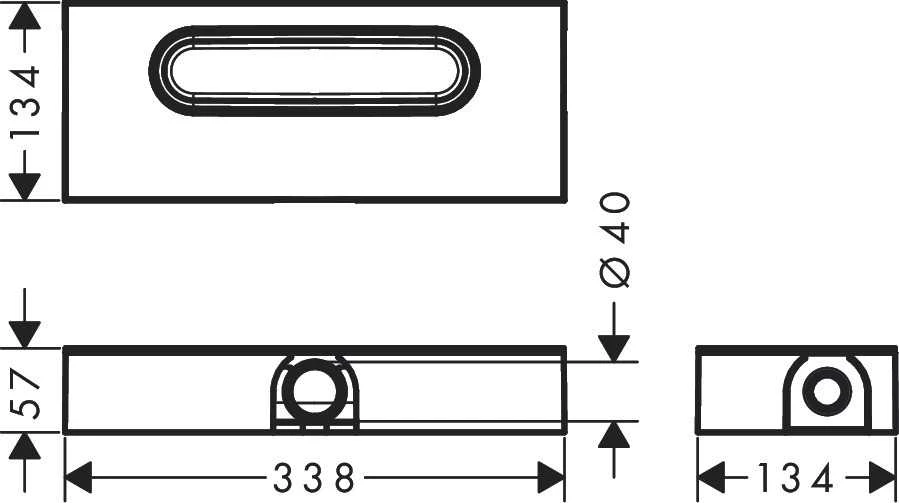 Hansgrohe Dušo latakas uBox Universal, DN40, horizontalus