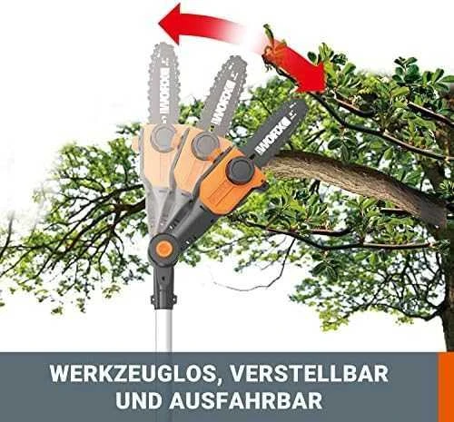 Grandininis pjūklas Aukštapjovė Worx WG349E.9; 20 V (be akumuliatoriaus ir pakrovėjo)