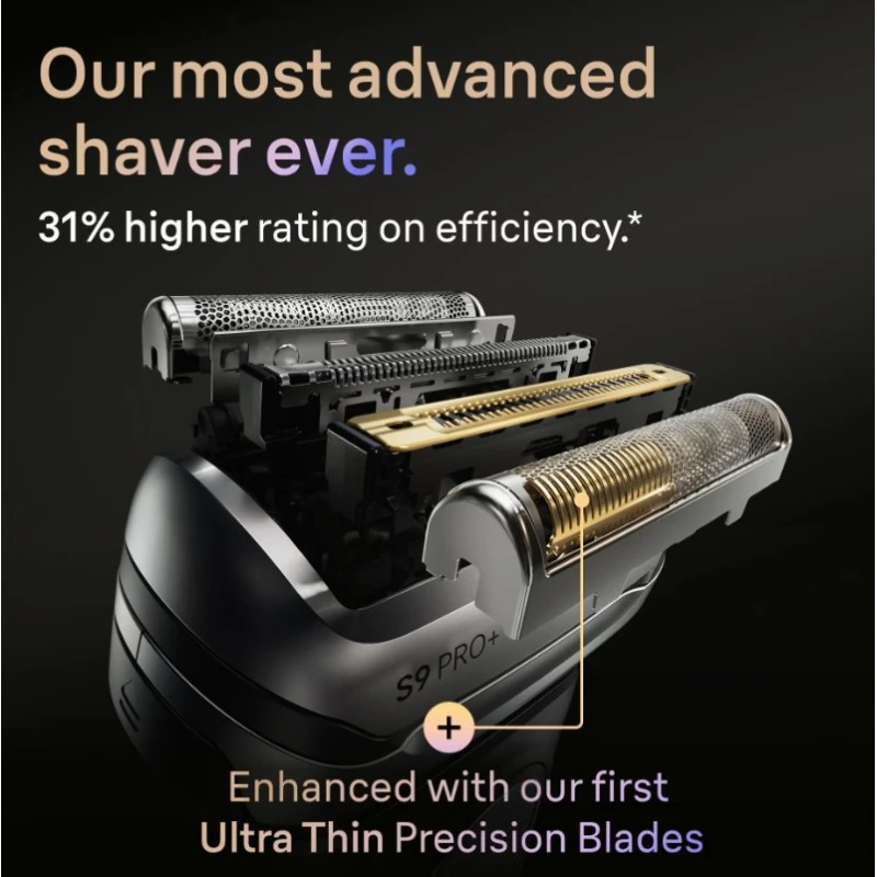 Braun 9675CC Barzdaskutė Series 9 PRO+ Clean&Charge +Power Case / pilkas