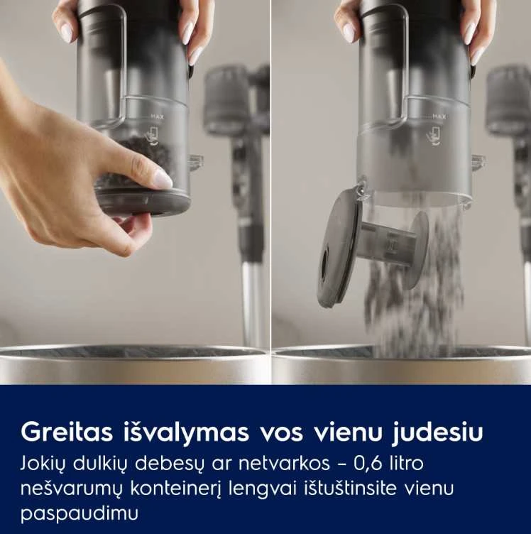 Belaidis dulkių siurblys Electrolux 600 serijos „Hygienic WET“ (EP61H21WET)