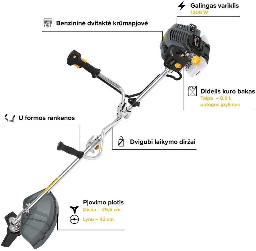 Benzininė krūmapjovė Grunder TT-BC415, 1200 W