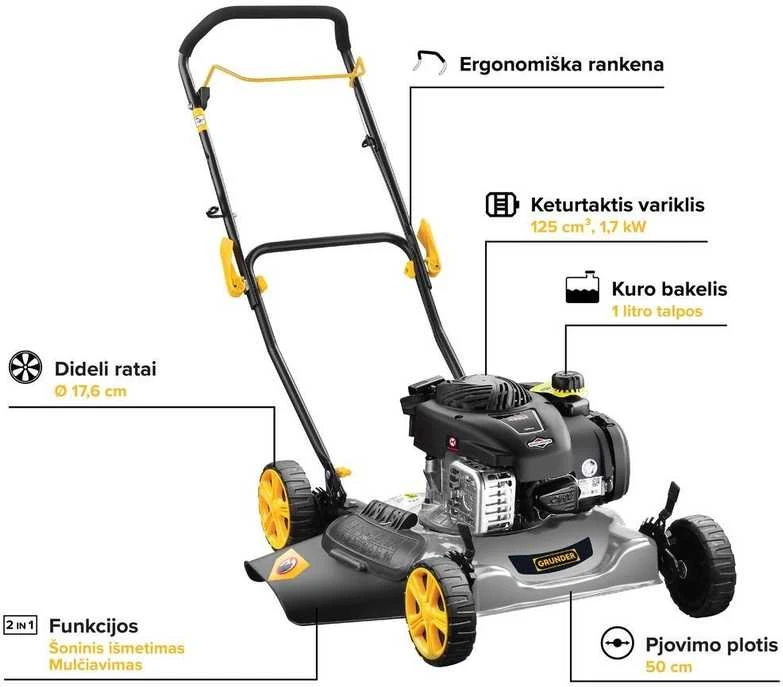 Benzininė vejapjovė Grunder M510I-1-BS450E, 50 cm