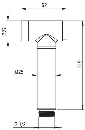 Bidė dušelio komplektas Deante Silia BQS_F34M, Brushed steel